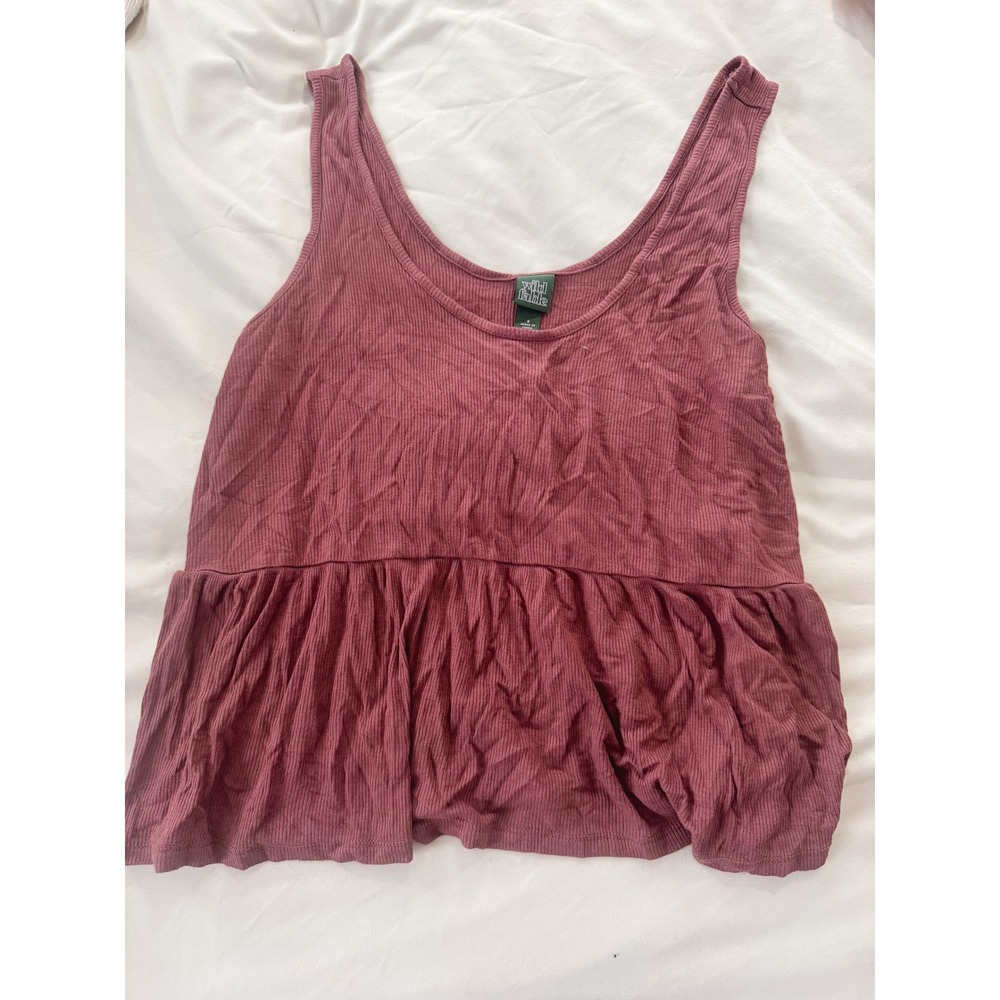 ribbed ruffle tank top